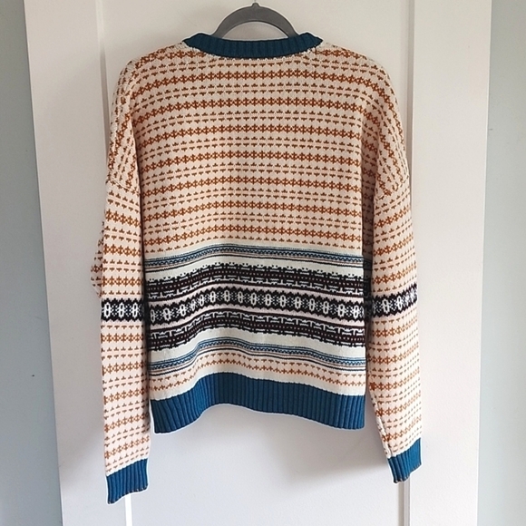 NWT Sundance Fair isle Scandinavian Wool Cardigan Sweater size Large - Picture 9 of 10